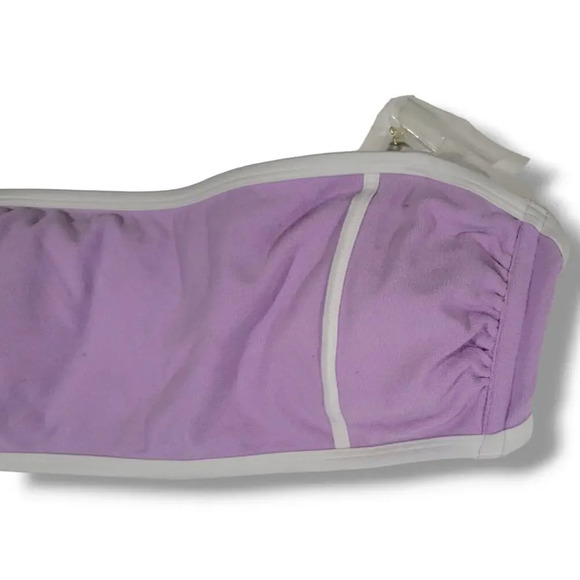 Kona Sol Women’s Purple Terry Textured Bandeau Bikini Top XL NWOT - Picture 2 of 6